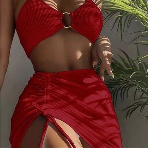 Elegant Red Women's Skirt